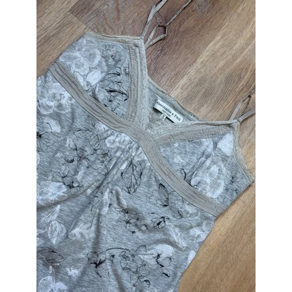 Y2K Abercrombie & Fitch Floral Babydoll Lace Trim Cami Top M - Picture 5 of 6